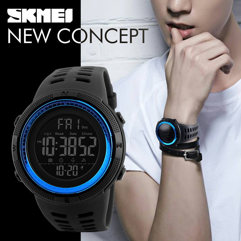 Mens Sports Watches Dive 50m Digital LED 