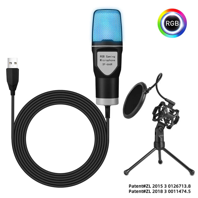 RGB USB condenser microphone