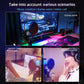 RGB USB condenser microphone in use for gaming, video calls, and music creation with vibrant RGB lighting effects.